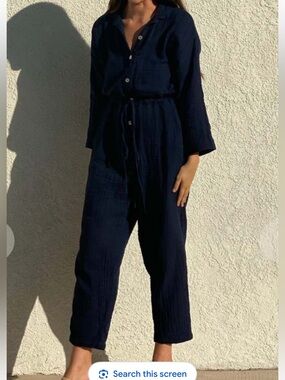 Honest Cotton Crinkle Gauze
Jumpsuit Black One Size